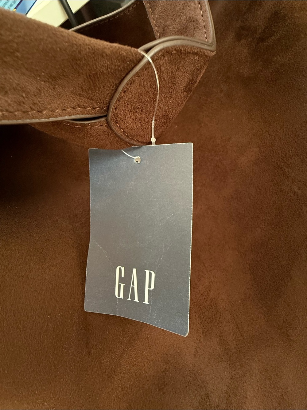 GAP Dark Brown Vegan Suede Hobo Bag BNWT - Picture 2 of 7